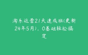 淘系运营21天速成班(更新24年5月)，0基础轻松搞定-51自学联盟