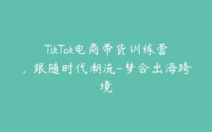 TikTok电商带货训练营，跟随时代潮流-梦合出海跨境-51自学联盟