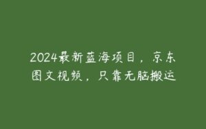 2024最新蓝海项目，京东图文视频，只靠无脑搬运-51自学联盟