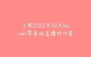 小毅2022年33天Blender零基础直播特训营-51自学联盟