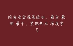 闲鱼无货源高级班，最全・最新・最干，紧贴热点 深度学习-51自学联盟