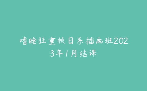 嗜睡狂重帧日系插画班2023年1月结课百度网盘下载