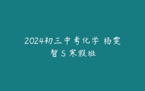 2024初三中考化学 杨雯智 S 寒假班-51自学联盟