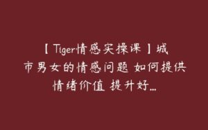 【Tiger情感实操课】城市男女的情感问题 如何提供情绪价值 提升好...-51自学联盟