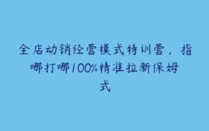 全店动销经营模式特训营，指哪打哪100%精准拉新保姆式-51自学联盟