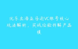 优乐出海亚马逊VC账号核心玩法解析，实战经验拆解产品模-51自学联盟