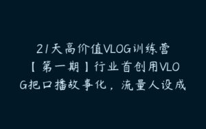 21天高价值VLOG训练营【第一期】行业首创用VLOG把口播故事化，流量人设成倍增长-51自学联盟