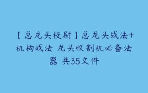 【总龙头校尉】总龙头战法+机构战法 龙头收割机必备法器 共35文件-51自学联盟