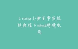 《tiktok小黄车带货视频教程》tiktok跨境电商-51自学联盟