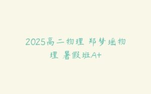 2025高二物理 郑梦瑶物理 暑假班A+-51自学联盟