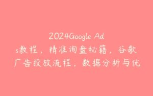 2024Google Ads教程，精准询盘秘籍，谷歌广告投放流程，数据分析与优化-51自学联盟