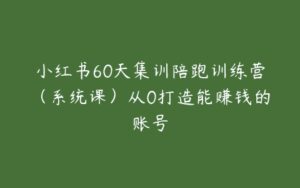 小红书60天集训陪跑训练营（系统课）从0打造能赚钱的账号-51自学联盟