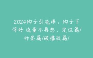 2024钩子引流课：钩子下得好 流量不再愁，定位篇/标签篇/破播放篇/-51自学联盟