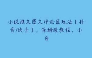 小说推文图文评论区玩法【抖音/快手】，保姆级教程，小白-51自学联盟