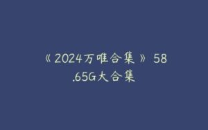 《2024万唯合集》 58.65G大合集-51自学联盟