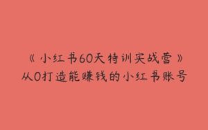 《小红书60天特训实战营》从0打造能赚钱的小红书账号-51自学联盟