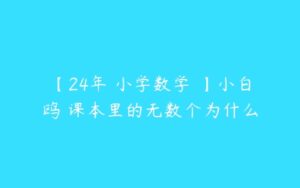 【24年 小学数学 】小白鸥 课本里的无数个为什么-51自学联盟