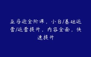 亚马逊全阶课，小白/基础运营/运营提升，内容全面，快速提升-51自学联盟