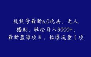 视频号最新6.0玩法，无人播剧，轻松日入3000+，最新蓝海项目，拉爆流量【项目拆解】-51自学联盟