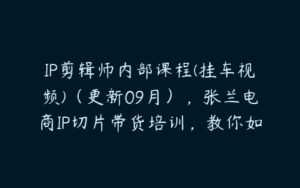 IP剪辑师内部课程(挂车视频)（更新09月），张兰电商IP切片带货培训，教你如何制造一条爆款带货视频-51自学联盟