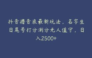 抖音撸音浪最新玩法，名字生日尾号打分测分无人值守，日入2500+-51自学联盟