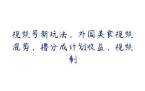 视频号新玩法，外国美食视频混剪，撸分成计划收益，视频制-51自学联盟