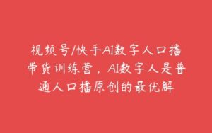 视频号/快手AI数字人口播带货训练营，AI数字人是普通人口播原创的最优解-51自学联盟