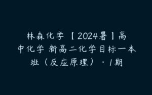 林森化学 【2024暑】高中化学 新高二化学目标一本班（反应原理）·1期-51自学联盟