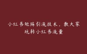 小红书矩阵引流技术，教大家玩转小红书流量-51自学联盟