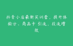 抖音小店最新实训营，提升体验分、商品卡 引流，投流增效-51自学联盟