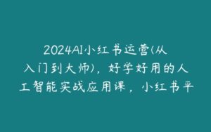 2024AI小红书运营(从入门到大师)，好学好用的人工智能实战应用课，小红书平台策略详解-51自学联盟