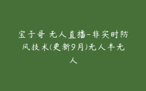 宝子哥・无人直播-非实时防风技术(更新9月)无人半无人-51自学联盟