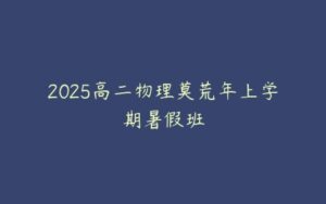 2025高二物理莫荒年上学期暑假班-51自学联盟