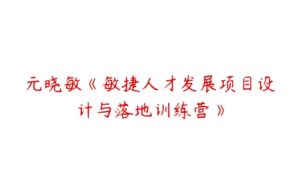 元晓敏《敏捷人才发展项目设计与落地训练营》-51自学联盟