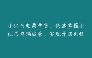 小红书电商带货，快速掌握小红书店铺运营，实现开店创收-51自学联盟