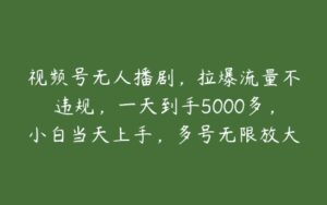 视频号无人播剧，拉爆流量不违规，一天到手5000多，小白当天上手，多号无限放大【项目拆解】-51自学联盟