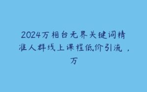 2024万相台无界关键词精准人群线上课程低价引流 ，万-51自学联盟