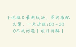 小说推文最新玩法，图片搭配文案，一天进账100～200不成问题【项目拆解】-51自学联盟