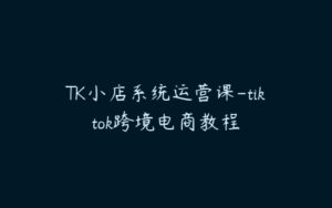 TK小店系统运营课-tiktok跨境电商教程-51自学联盟