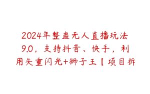 2024年整蛊无人直播玩法9.0，支持抖音、快手，利用矢重闪光+狮子王【项目拆解】-51自学联盟