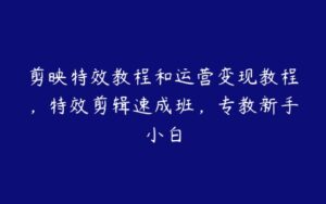 剪映特效教程和运营变现教程，特效剪辑速成班，专教新手小白-51自学联盟