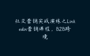 社交营销实战演练之Linkedin营销课程，B2B跨境-51自学联盟