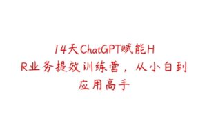 14天ChatGPT赋能HR业务提效训练营，从小白到应用高手-51自学联盟