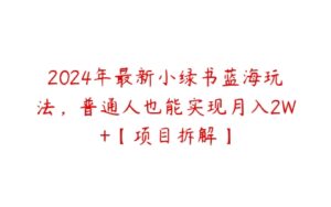 2024年最新小绿书蓝海玩法，普通人也能实现月入2W+【项目拆解】-51自学联盟