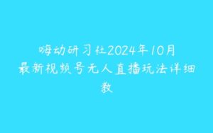 嗨动研习社2024年10月最新视频号无人直播玩法详细教-51自学联盟