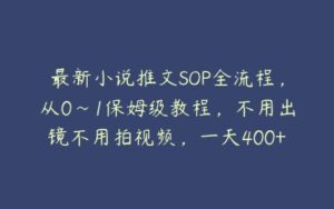 最新小说推文SOP全流程，从0~1保姆级教程，不用出镜不用拍视频，一天400+【项目拆解】-51自学联盟