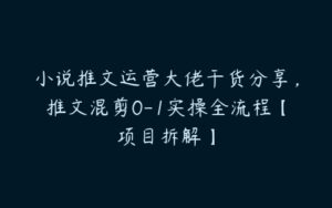 小说推文运营大佬干货分享，推文混剪0-1实操全流程【项目拆解】-51自学联盟