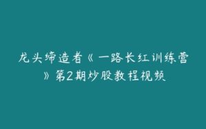 龙头缔造者《一路长红训练营》第2期炒股教程视频-51自学联盟