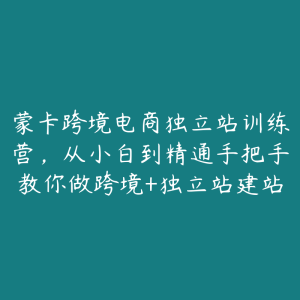 蒙卡跨境电商独立站训练营，从小白到精通手把手教你做跨境+独立站建站实战-51自学联盟