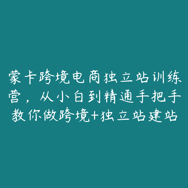 蒙卡跨境电商独立站训练营，从小白到精通手把手教你做跨境+独立站建站实战-51自学联盟